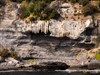 Stalactites that have formed on the cliffs